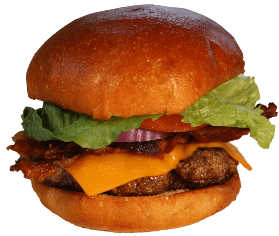 Delicious burger at The Back Kitchen restaurant on Amherst Island